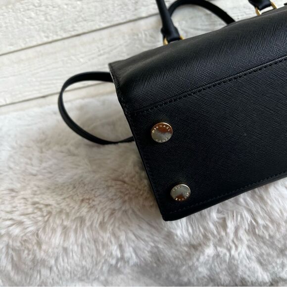 MICHAEL KORS Black Leather Hamilton Selma Raven Jet Set Tote Satchel - Picture 12 of 12